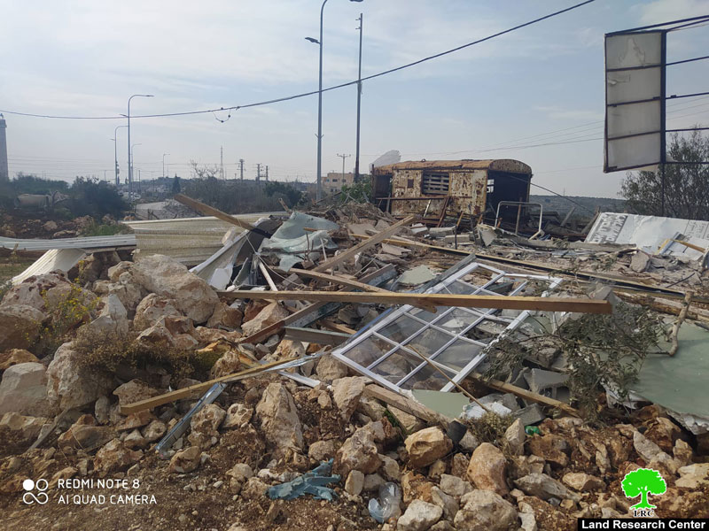 Demolishing an Agricultural facility in Haris village / Salfit governorate