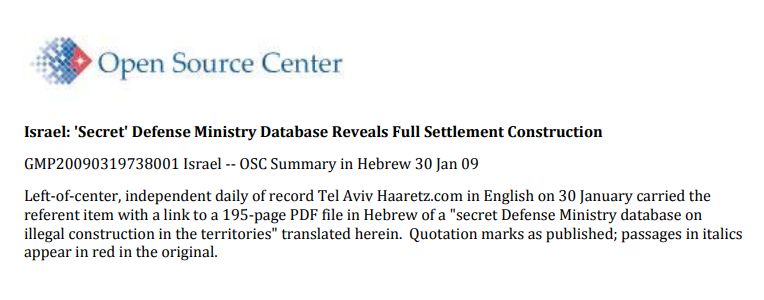ARIJ Discloses the “Secret” Israeli Settlements Database on illegal construction in the occupied West Bank