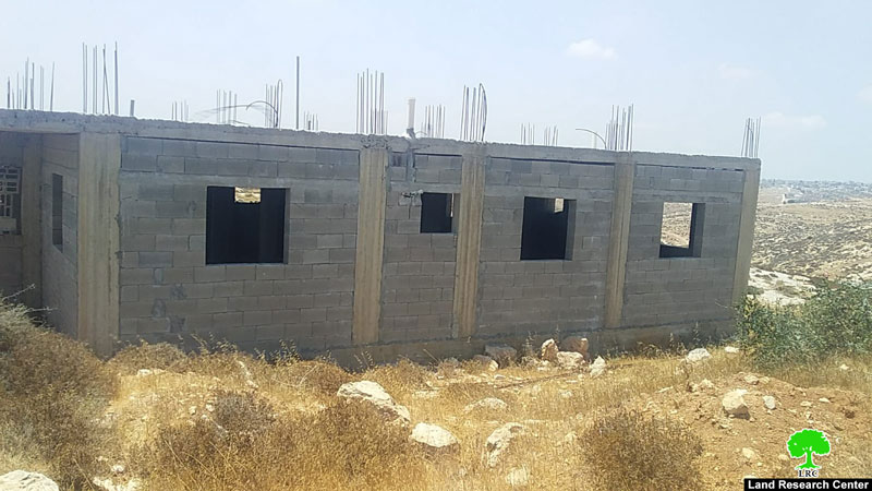 Halt of Work Notice for As-Salameen house in As-Semya West As-Samou’ / Hebron governorate