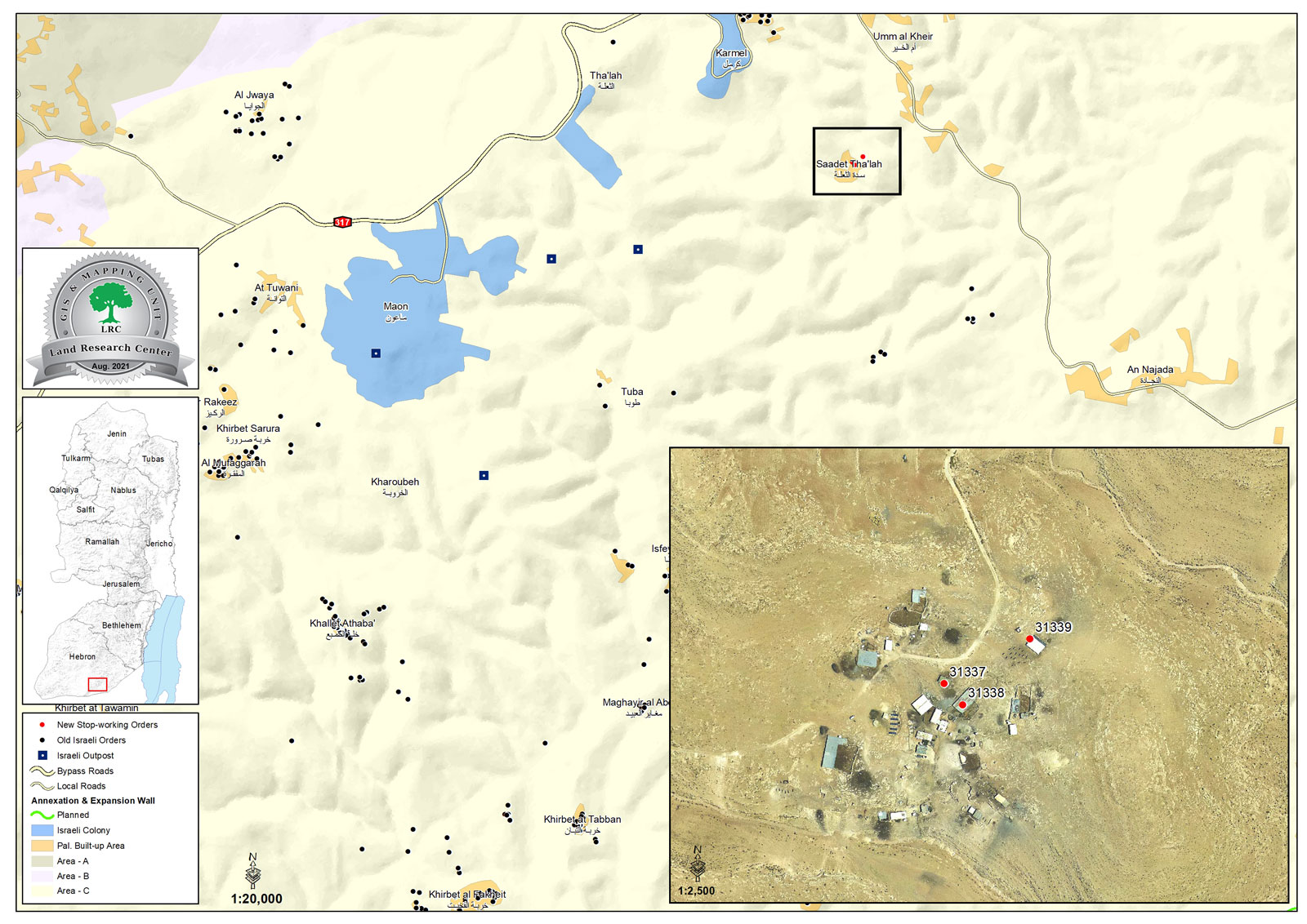 Halt of Work Notice for Structures in Sadet Ath-Tha’ala village – Hebron Governorate