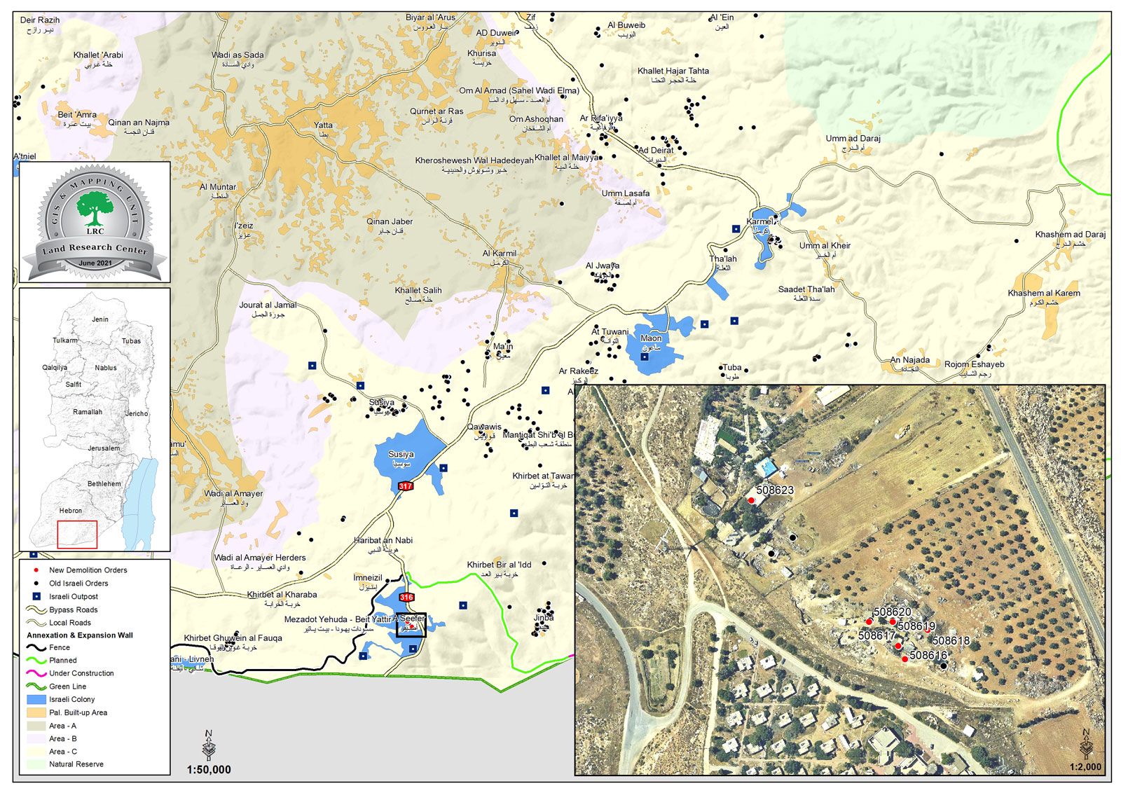 The Israeli Occupation Demolishes Structures in Lasifar – East Yatta / Hebron Governorate