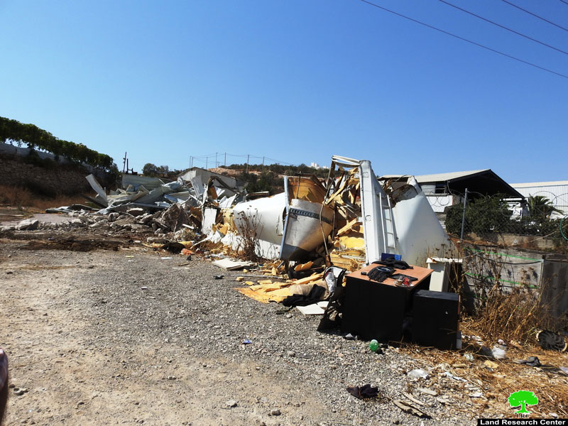 The Occupation Machineries Leveled down a Garage in Hebron