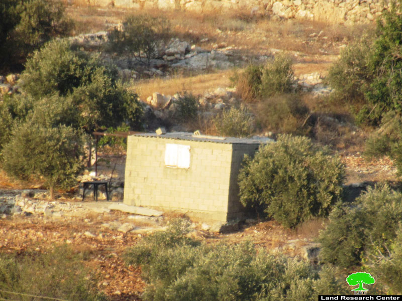 Halt of Work Notices target an Agricultural Room in Jayyous town / Qalqilya