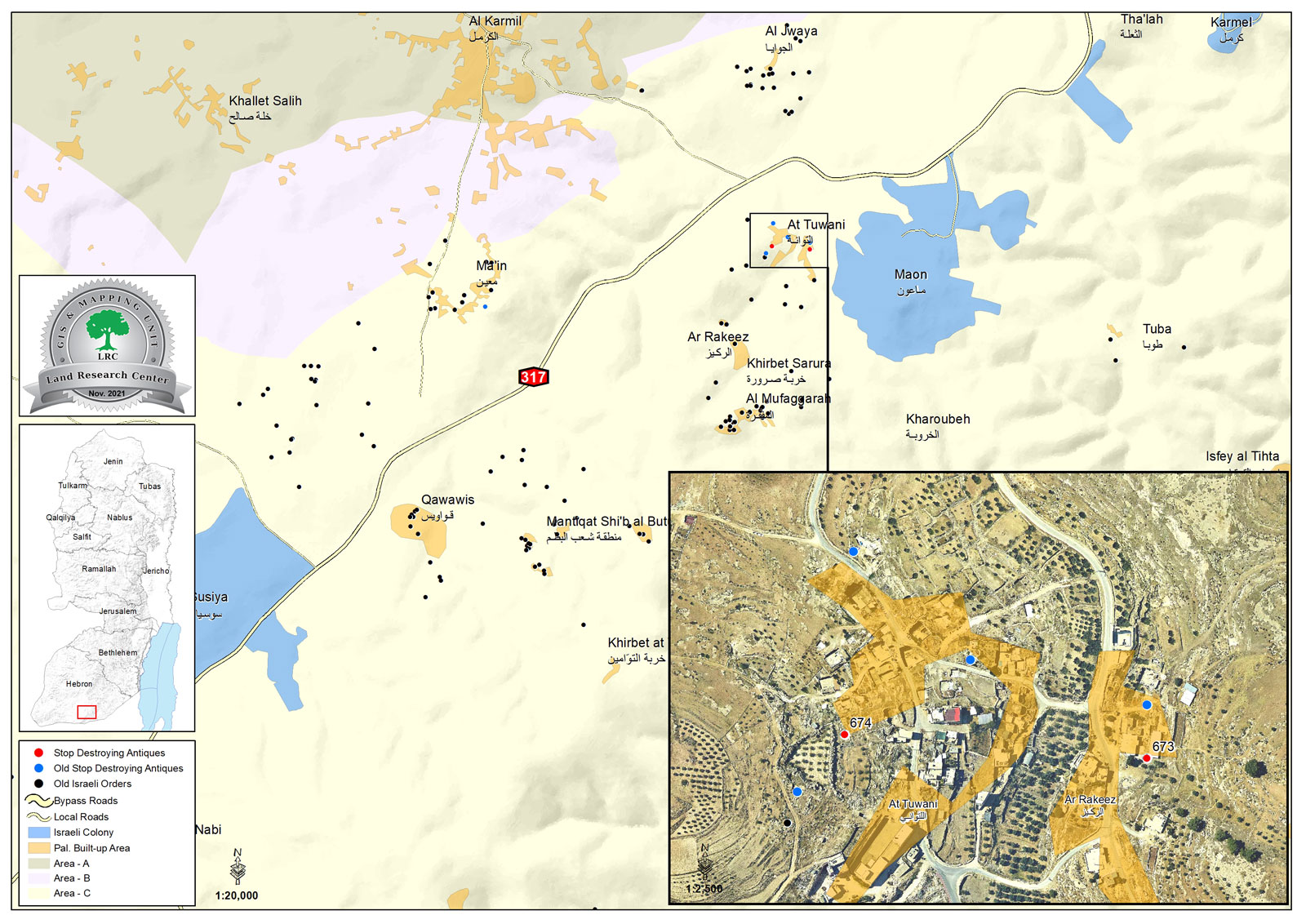 بذريعة أنها منطقة أثرية … إخطارات بهدم منزل ومنشأة زراعية في قرية التواني جنوب الخليل