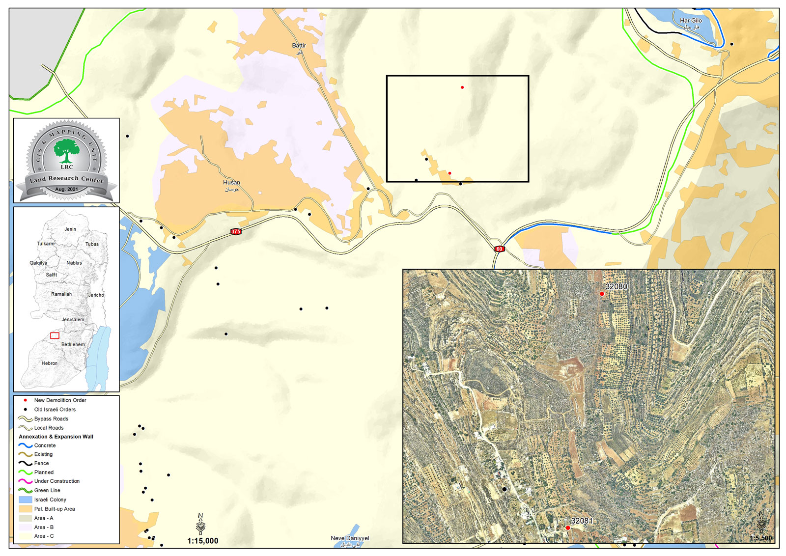 Demolition Notices for Agricultural Facilities in Battir town / Bethlehem Governorate