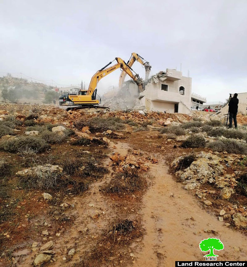 The Occupation Demolished a house and a Cistern in Qilqis village / south Hebron