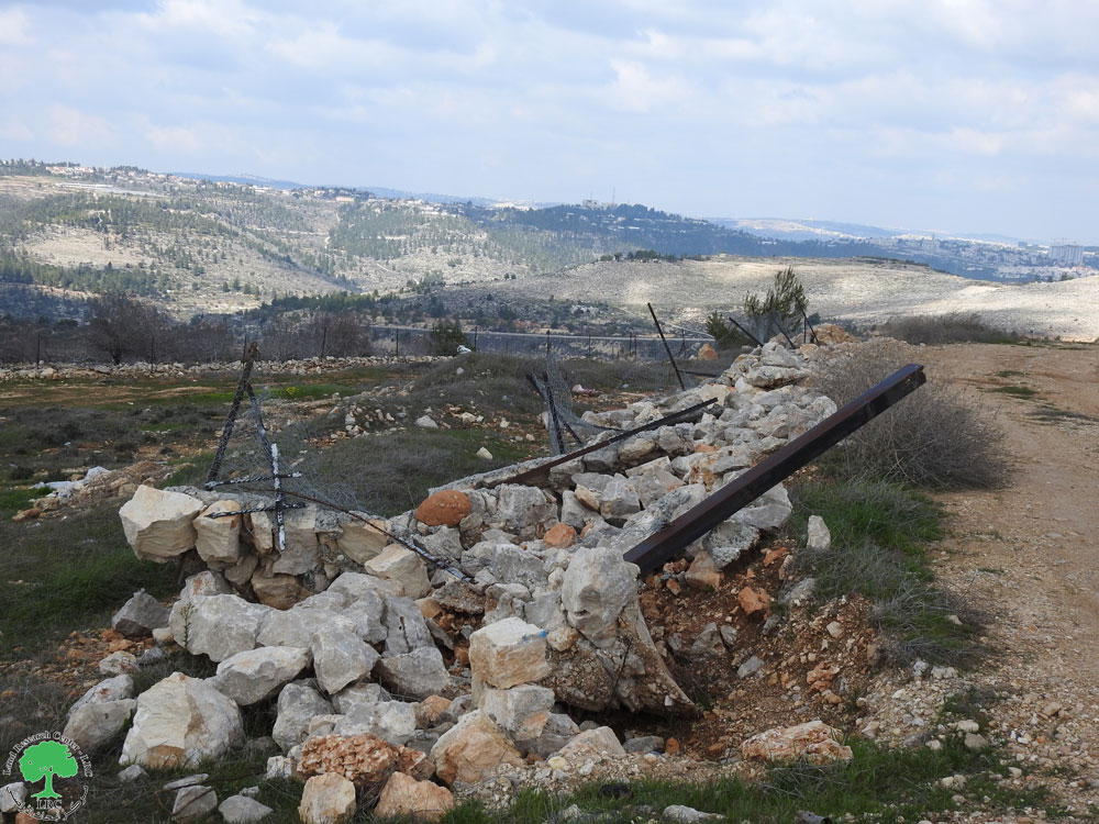 Demolition of agricultural land and retaining walls owned by the Asila family in the town of Battir, Bethlehem Governorate