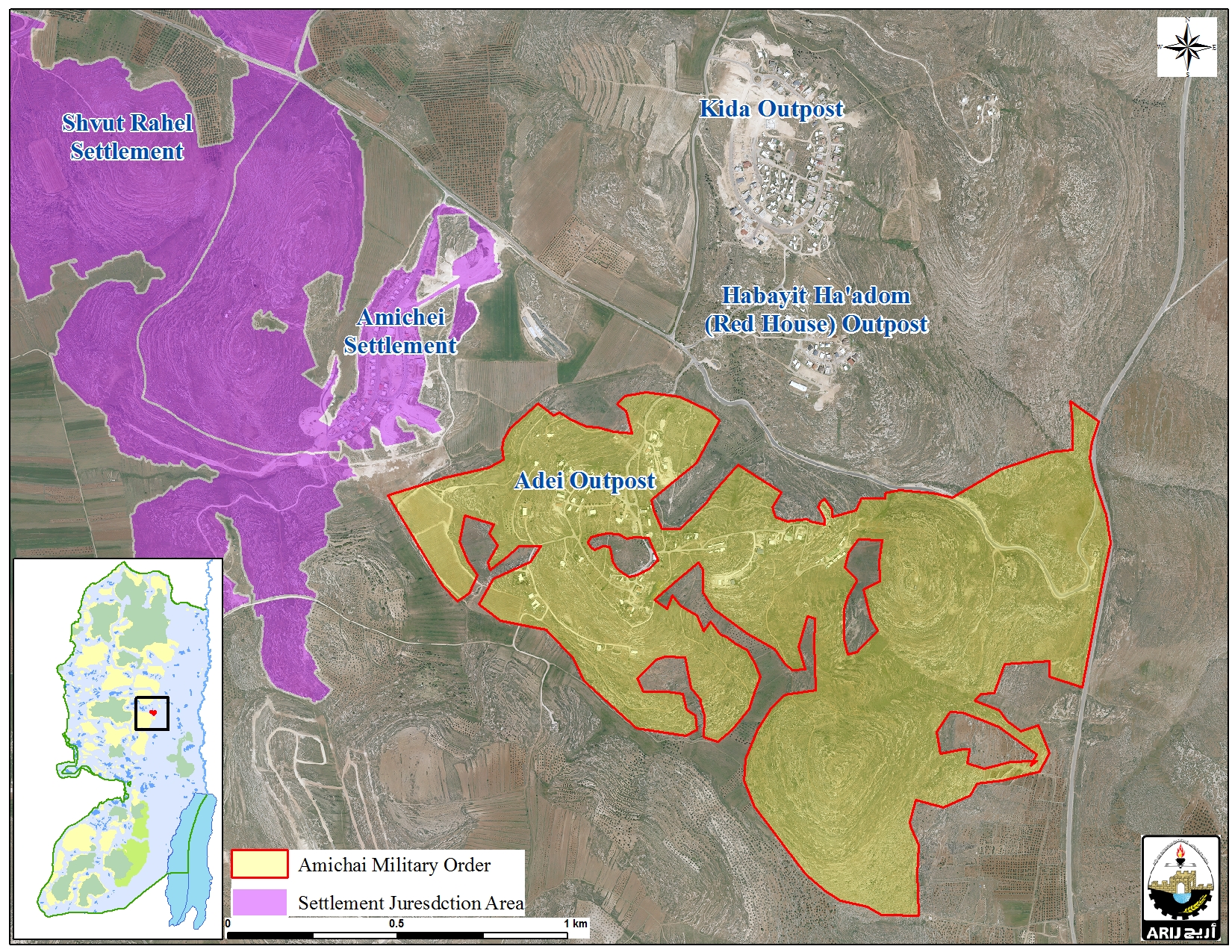 “على ما مساحته 1480 دونما” أمرا عسكريا إسرائيليا يصادر مساحات شاسعة من أراض جالود وترمسعيا والمغير