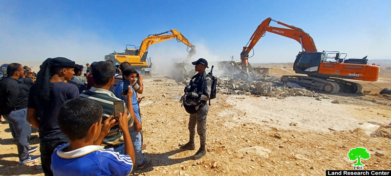According to the military order 1797 … the occupation demolishes two houses in Umm Qassa in the Yatta desert, south of Hebron
