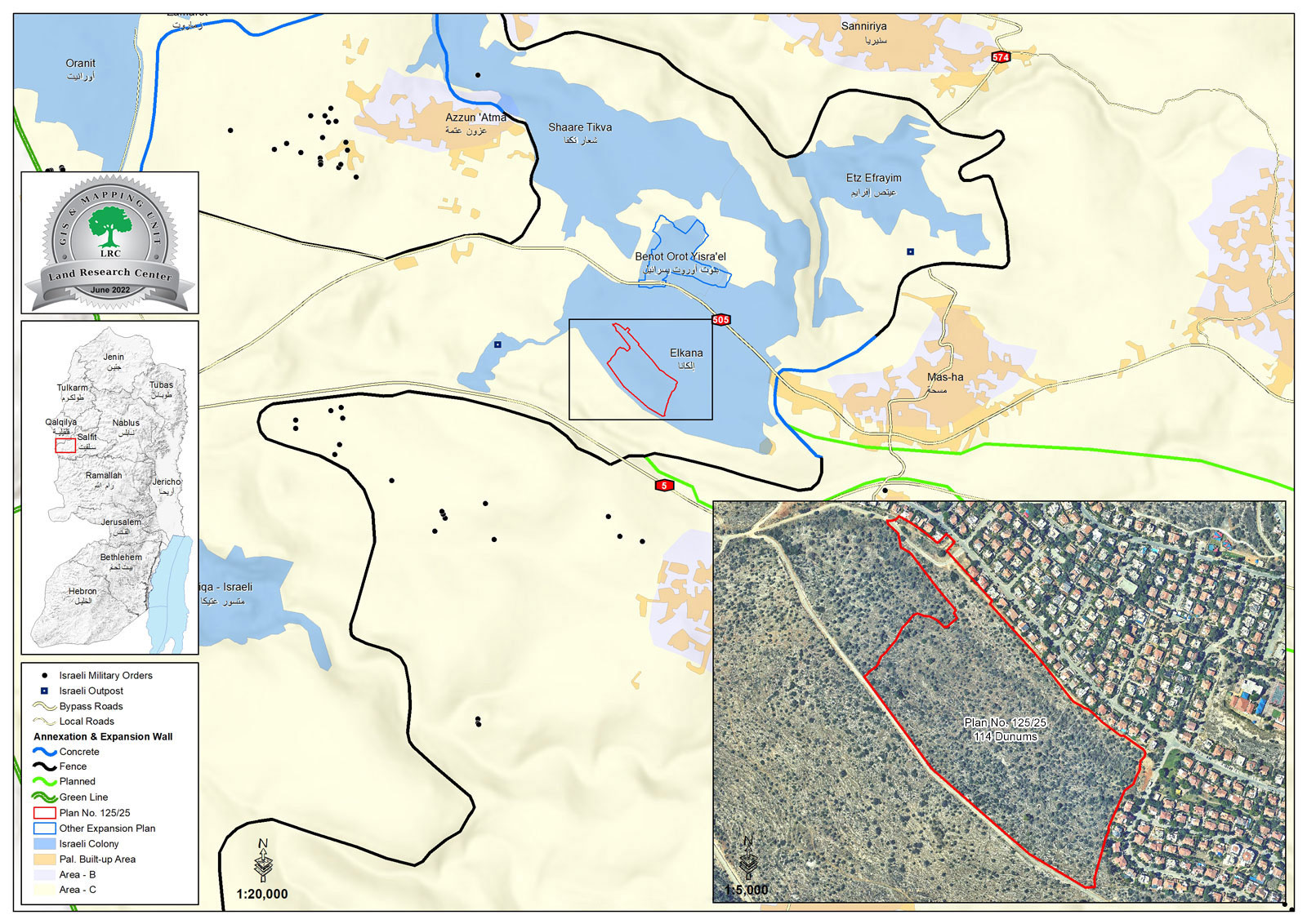 The occupation announces colonial plans to expand 4 settlements on an area of 850 dunums
