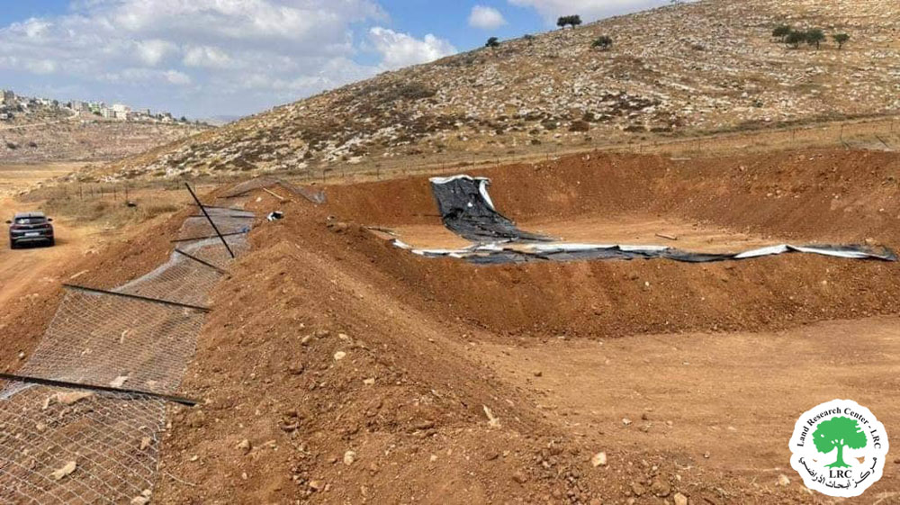 Colonists Destroy an under-construction Pool in Beit Dajan village / Nablus governorate