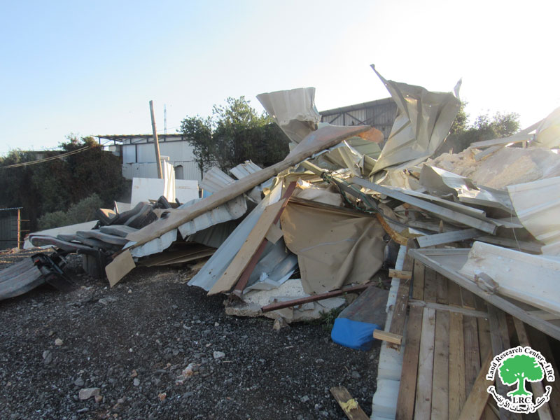 هدم بركس زراعي في قرية النبي الياس / محافظة قلقيلية