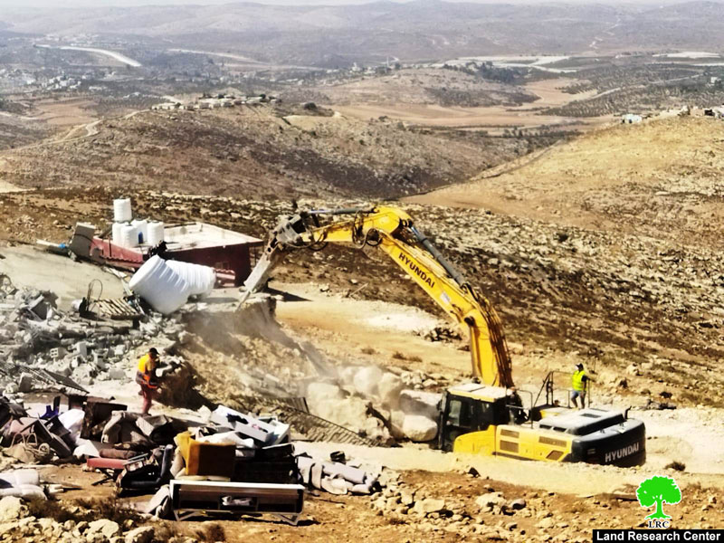 For the Second time: The Occupation Demolished a house belongs to Citizen Noah Hroub from “Khallet Taha” West Hebron